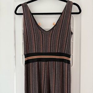 LNA x Revolve metallic knit lurex stripe wide leg jumpsuit - size Small (S)